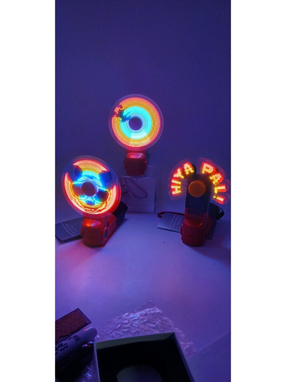 Disney Mickey Mouse Hand Held Light Up Fans 3 Speeds Batteries Included